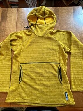 Yellow Melanzana micro grid hoodie